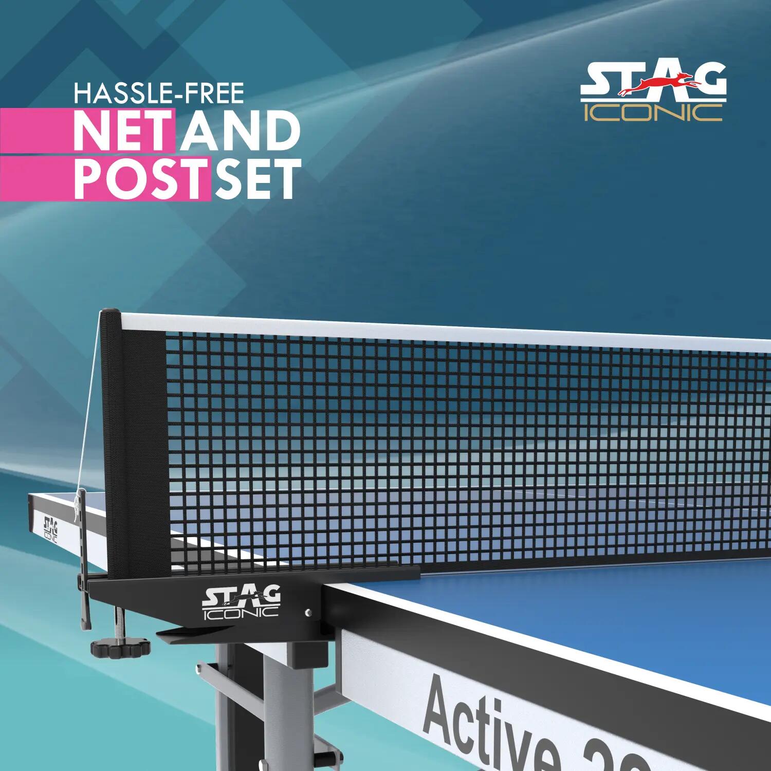 Active 2023 Series Pro Table Tennis T.T Table, Full Size Premium with 7 Minute Quick Easy Setup, Ideal for Both Home and Club - 1 Table Top Cover,2 TT Rackets,6 Balls,1 Clamp Net -  2