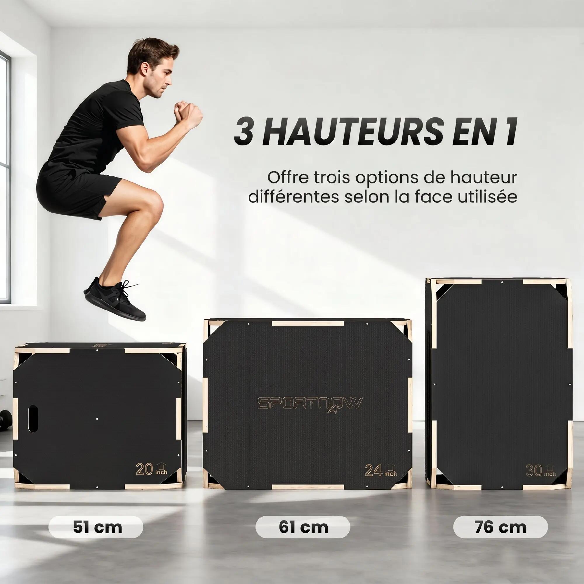Box jump - box de pliométrie - contreplaqué antidérapant noir 5/5