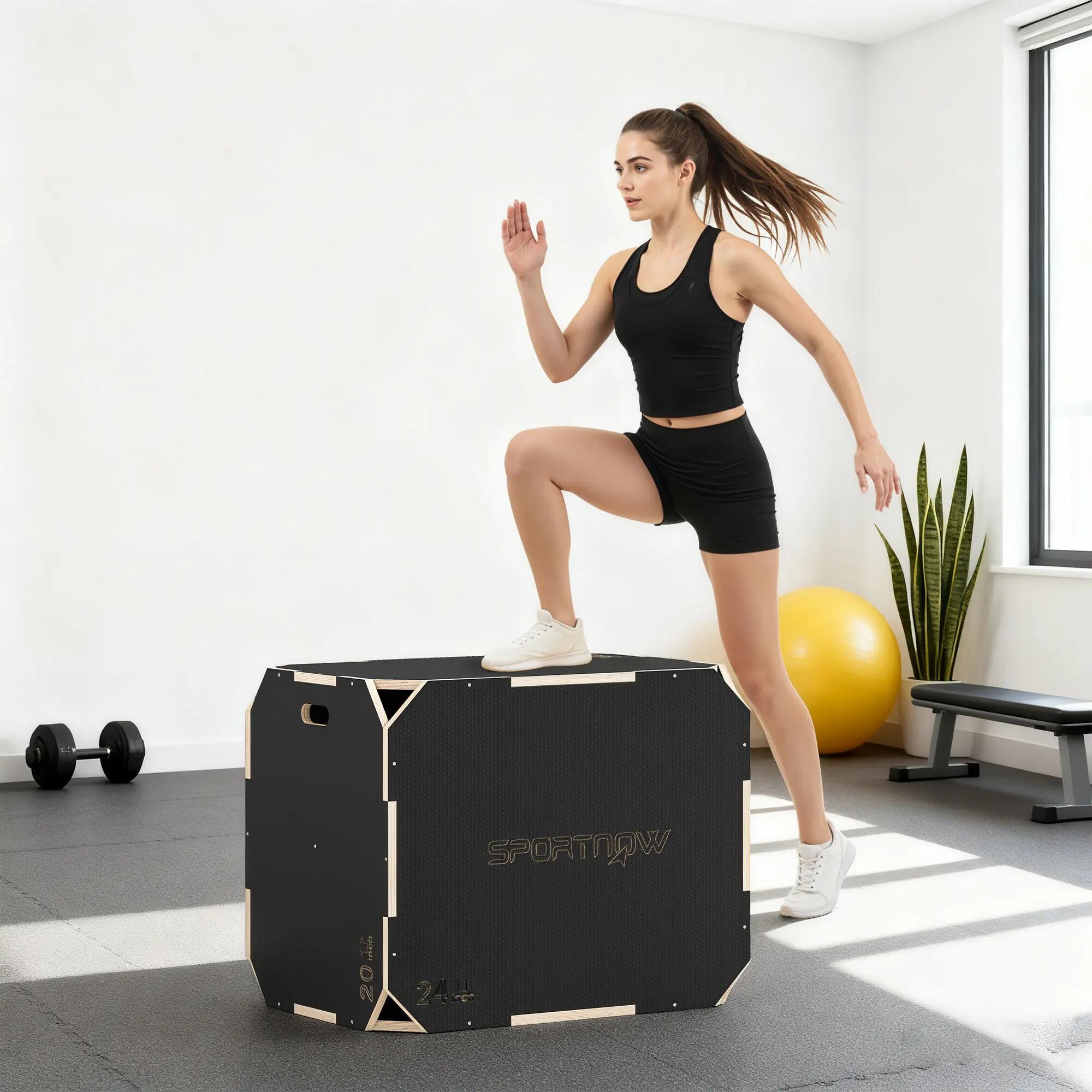 Box jump - box de pliométrie - contreplaqué antidérapant noir 4/5