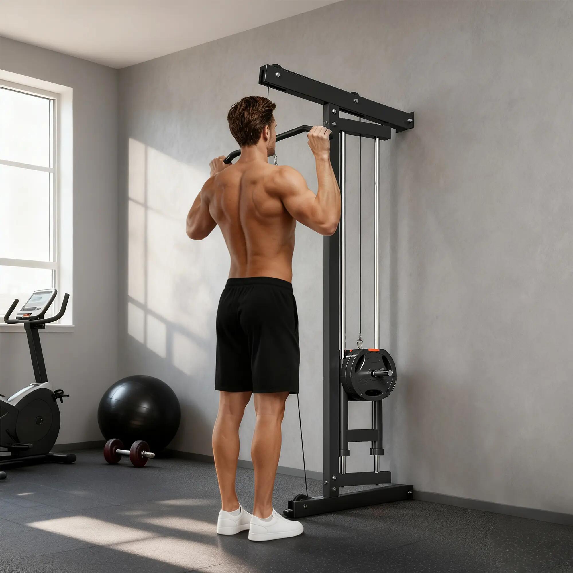Lat pulldown machine poulie haute et basse - charge par disques 4/5