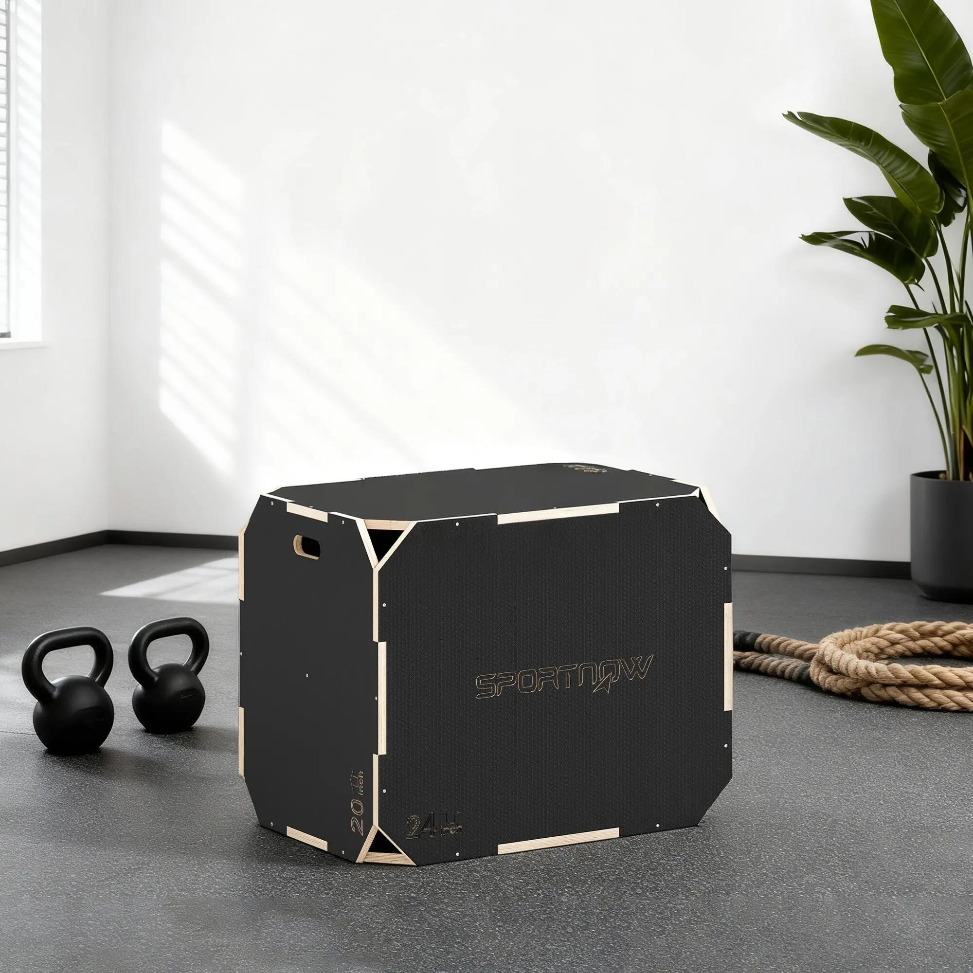 Box jump - box de pliométrie - contreplaqué antidérapant noir 2/5