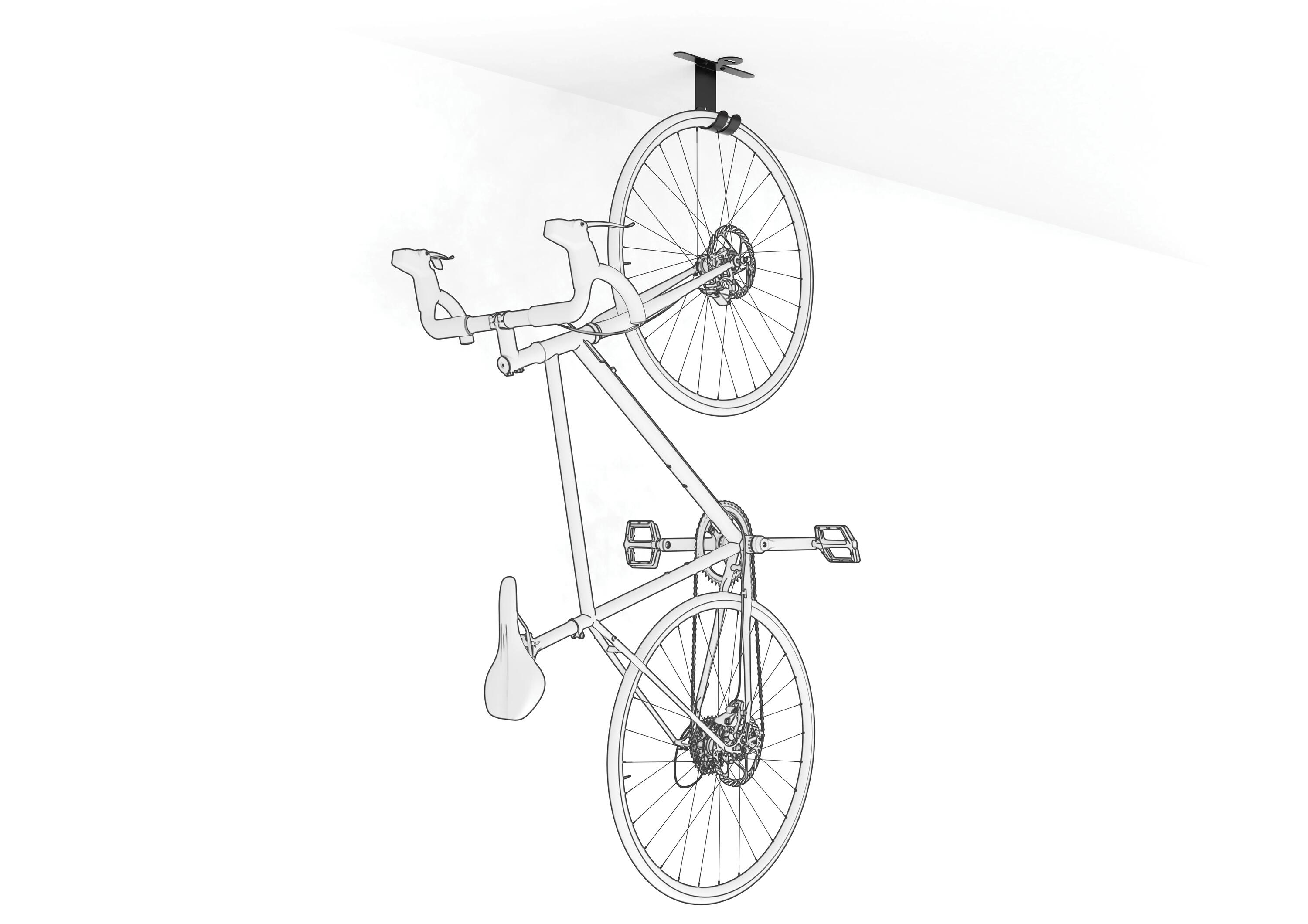 Supporto universale per bici da soffitto, portabici - nero 4/7