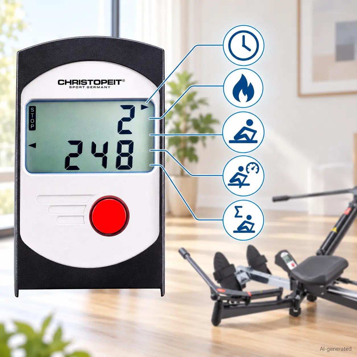 Rudergerät Accord Black – Ganzkörpertraining zu Hause mit 12 Widerstandsstufen 6/7