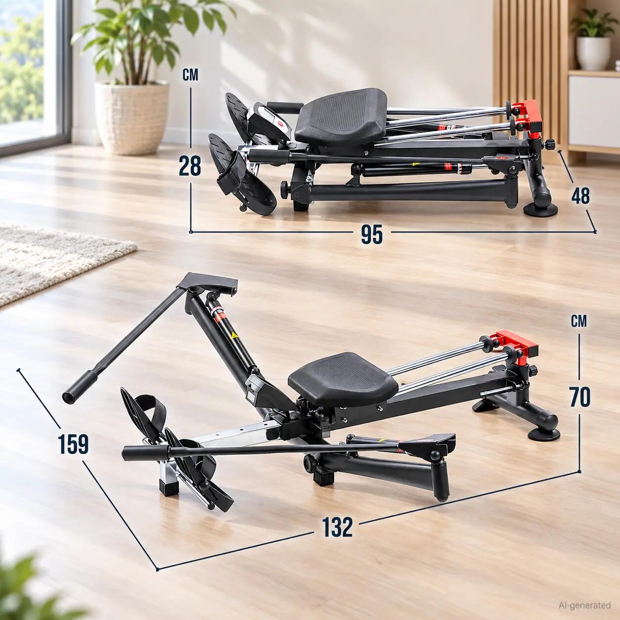 Rudergerät Accord Black – Ganzkörpertraining zu Hause mit 12 Widerstandsstufen 5/7