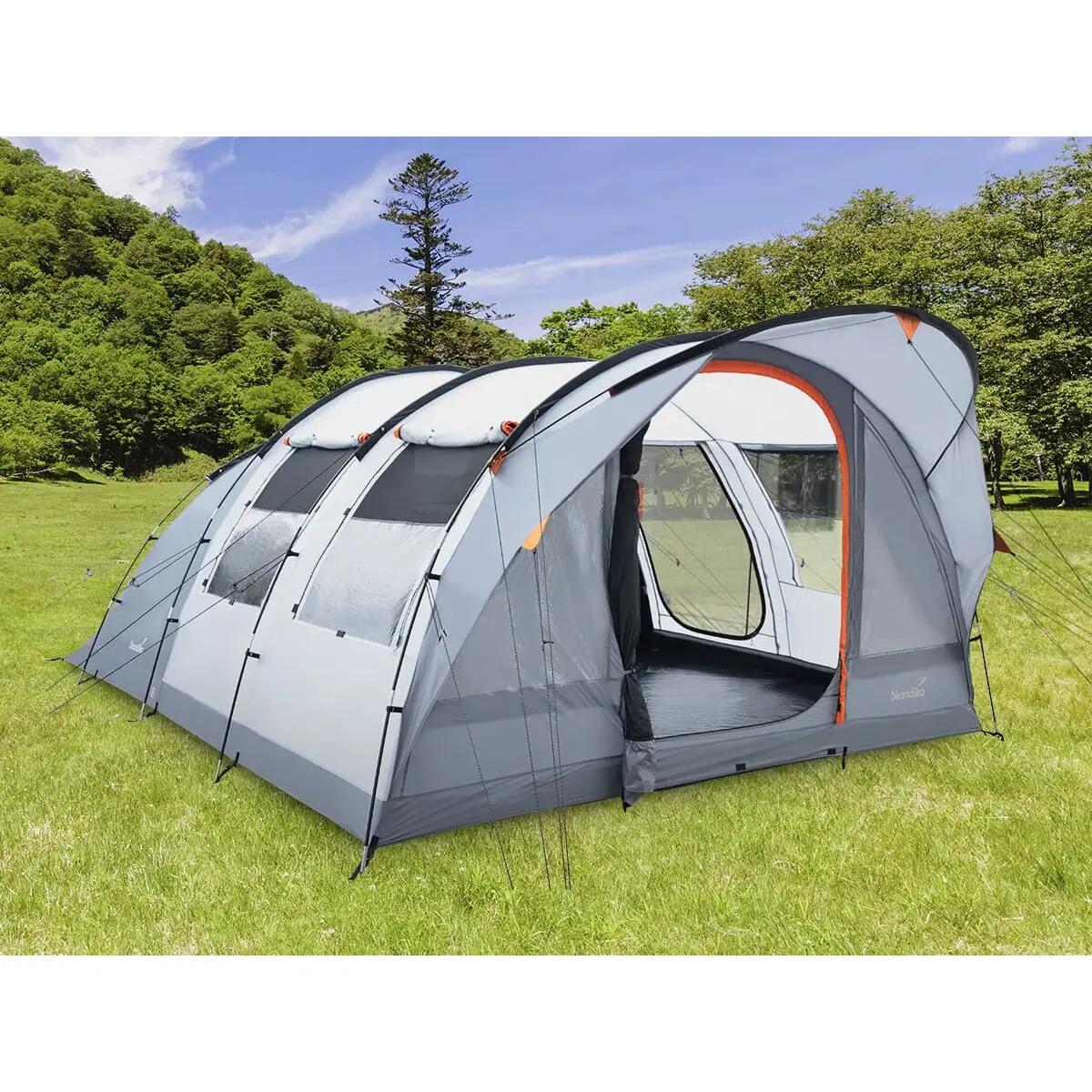 Tunneltent Egersund 5 XL Sleeper Protect - Ingenaaide Vloer, Zwarte cabine 3/15