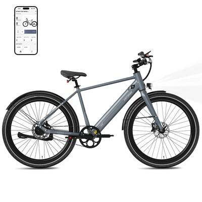 Elektrische stadsfiets 700c, 36v 10,4ah, riemaandrijving, olieremmen, bk19pro