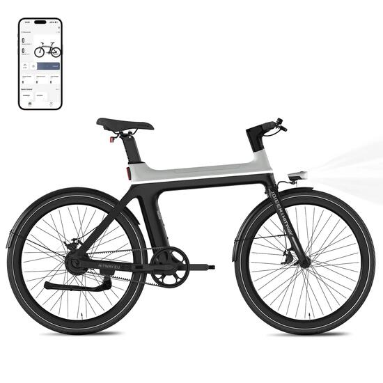 Elektrische stadsfiets 700C, riemaandrijving, koppelsensor, GPS E-Bike