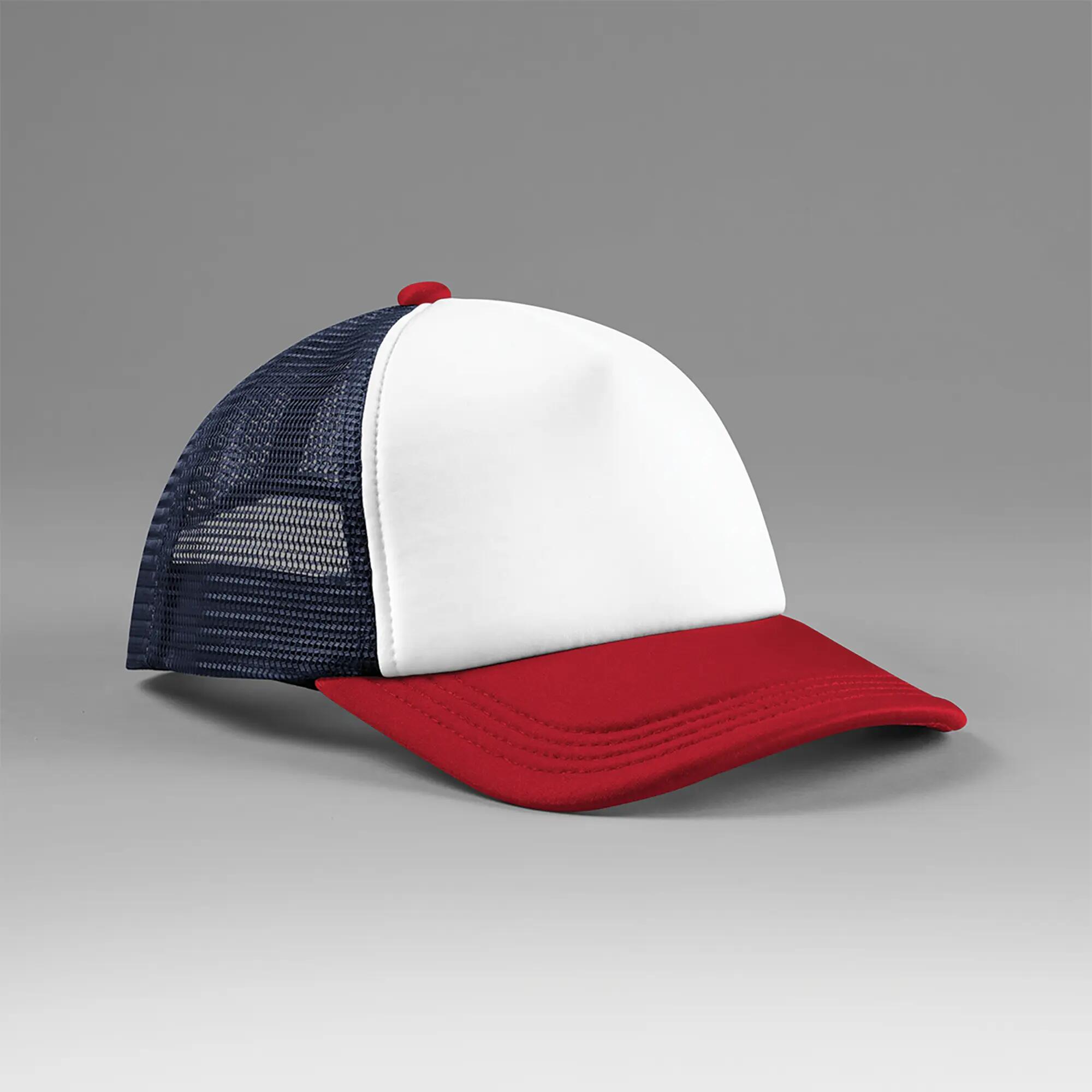 Casquette trucker 5 panneaux multicolor - Navy / Red - One Size 2/2