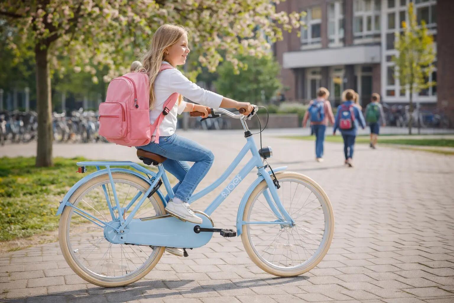City Meisjesfiets 24 inch - Kinderfiets 8-12 jaar - Fiets & Verlichting – Blauw 3/10