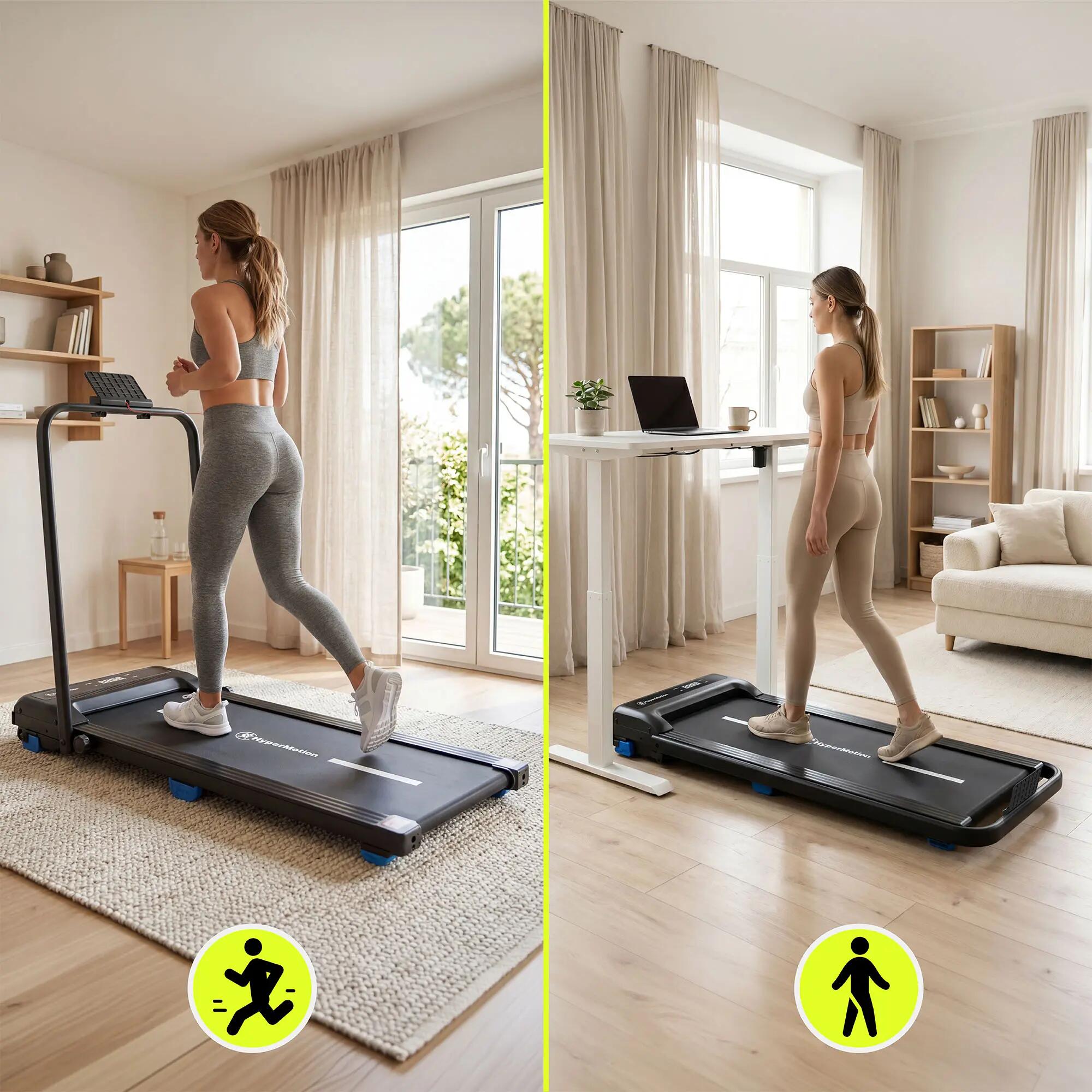 Bieżnia domowa fitness dla dorosłych składana 2 w 1, do 10 km/h, z pilotem 4/15