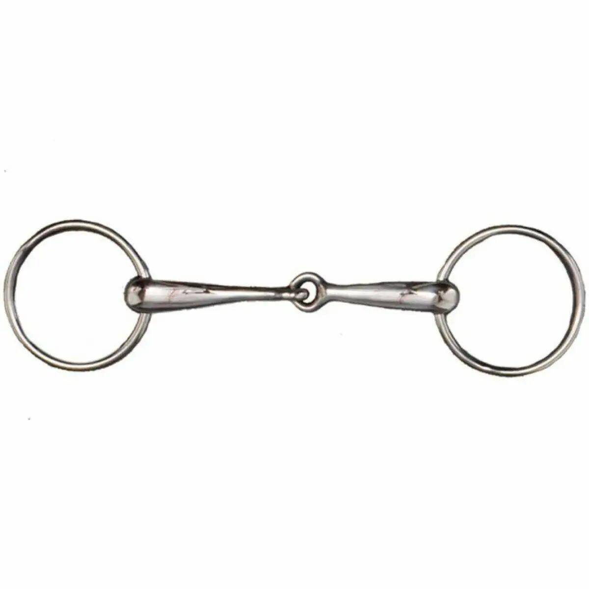 Enkelgebroken roestvrij stalen trensbit, medium mondstuk Tattini 1/1