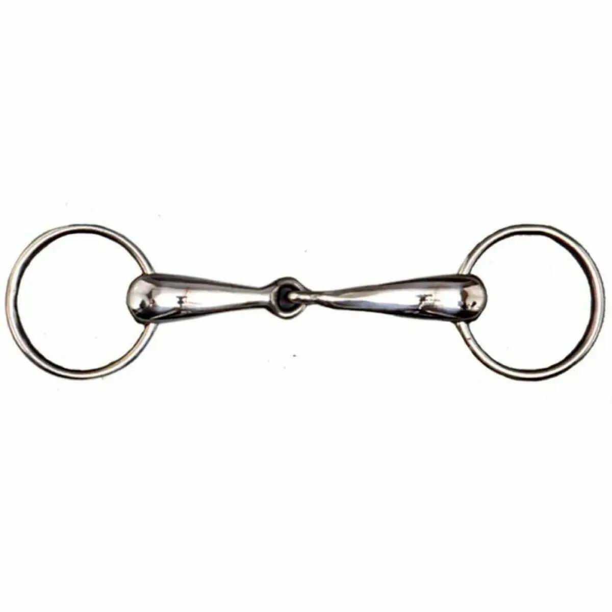 Enkelgebroken roestvrij stalen trensbit met grote stangen Tattini 1/1