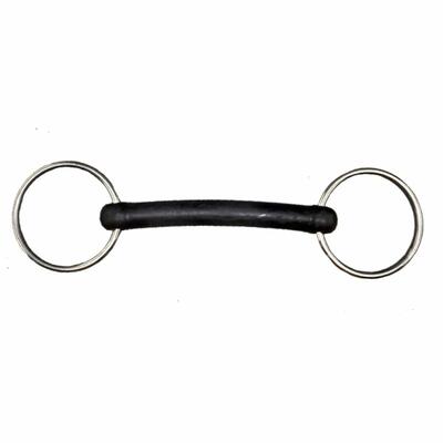 2-rings roestvrijstalen paardenbit met stijf rubber tattini