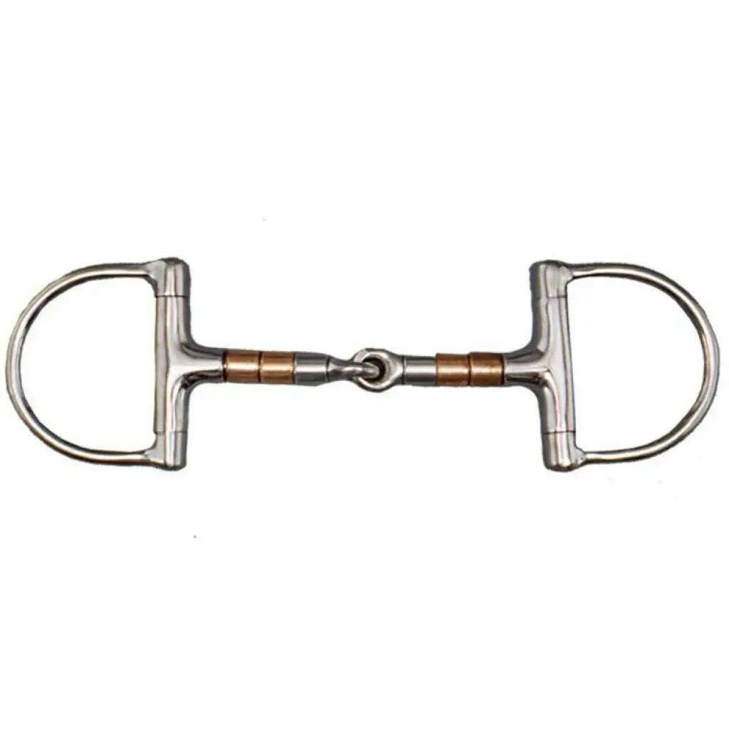 Verdun snaffle bit broken in stainless steel copper rollers Tattini