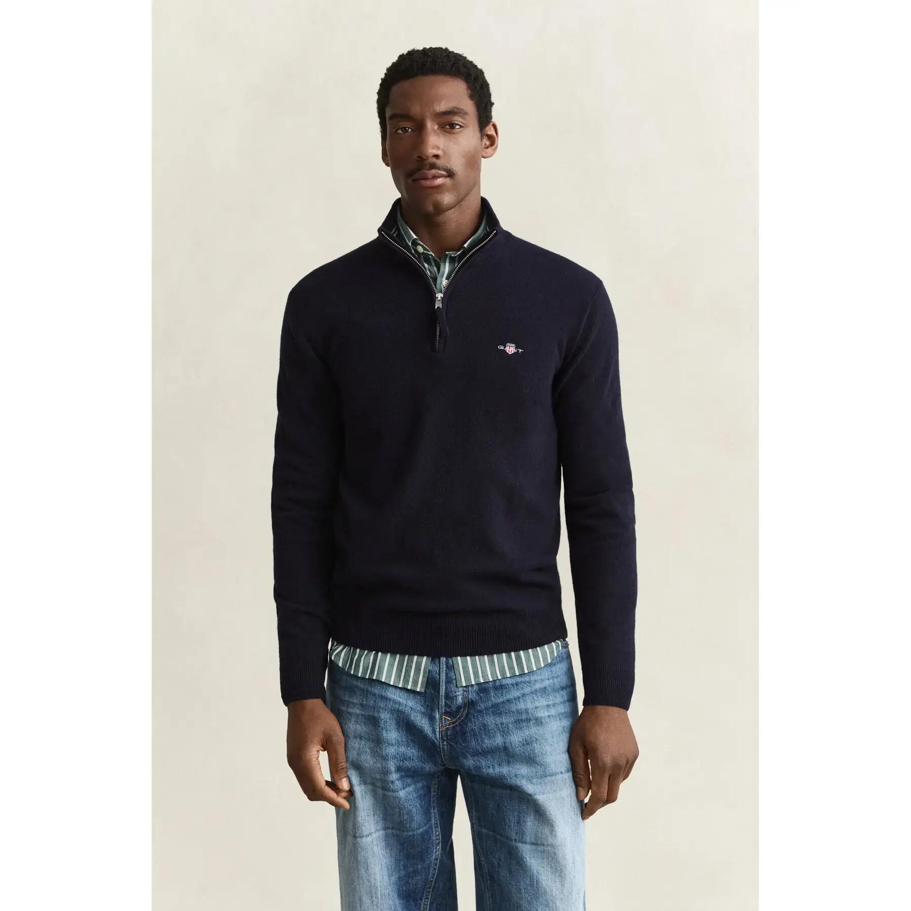 Sweter rozpinany do połowy Gant Superfine 3/4