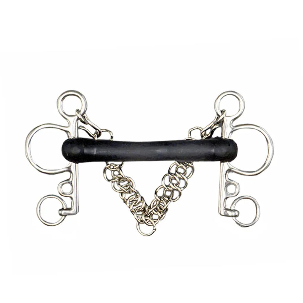 Pelham for horse in stainless steel with soft rubber Tattini
