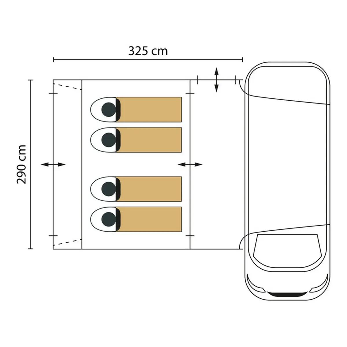 Tenttunnel Camper Tramp Protect - Voortent Minibus Van, 2-4 Personen 11/15