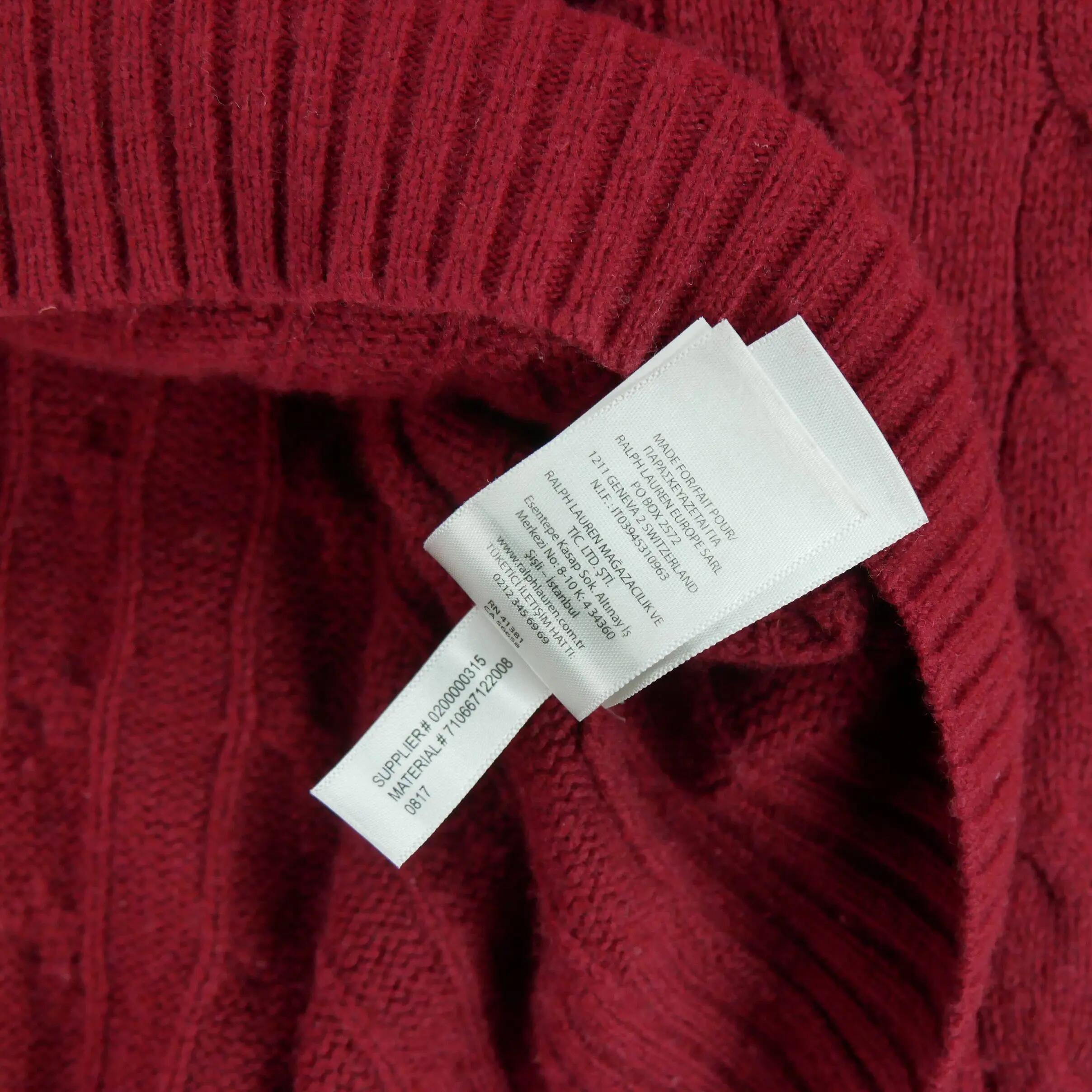 Seconde vie - Pull Homme  en maille torsadée Rouge - Excellent 8/8
