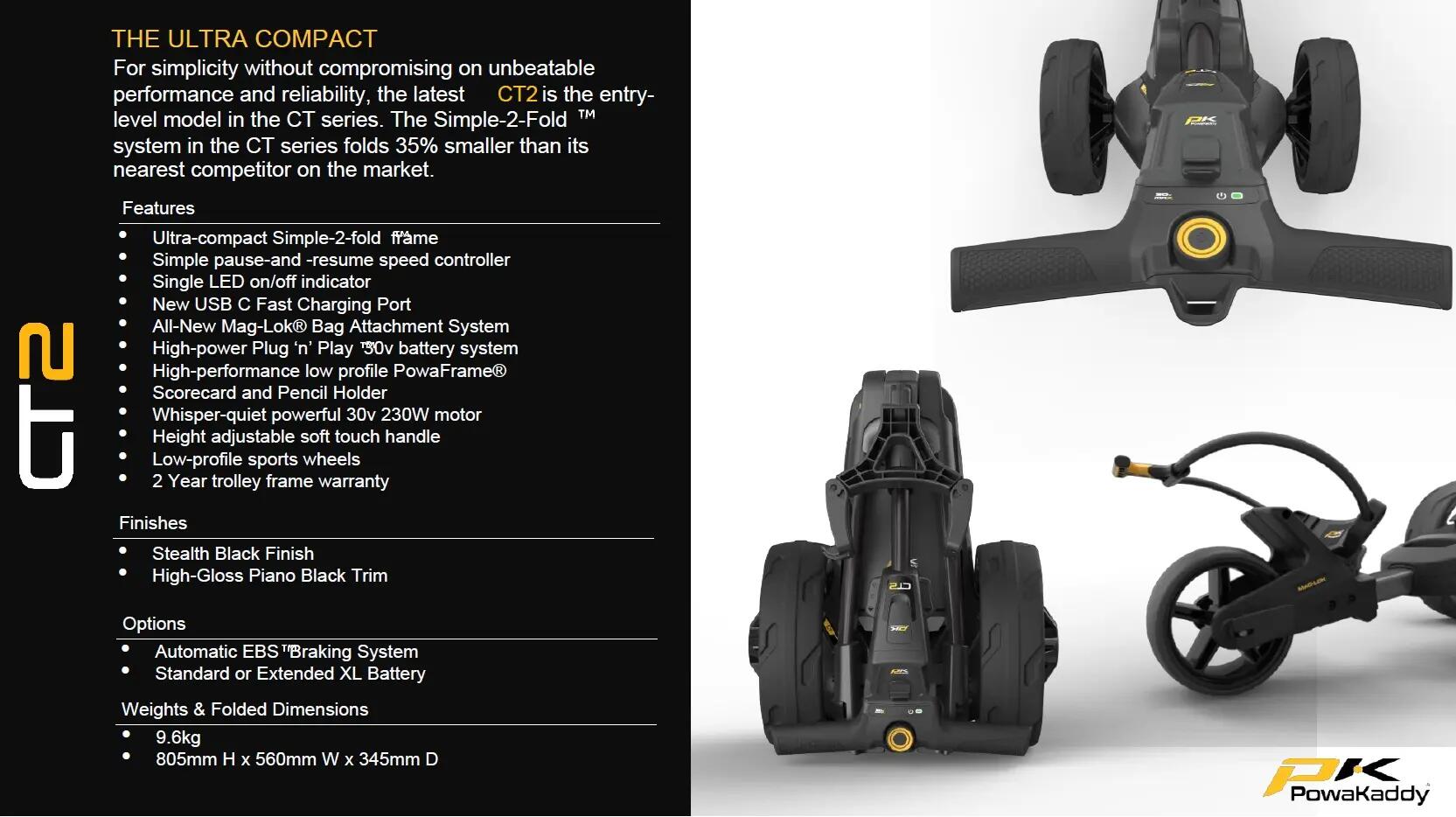 Chariot électrique Powakaddy CT2 Standard - Compact CT2 11/11