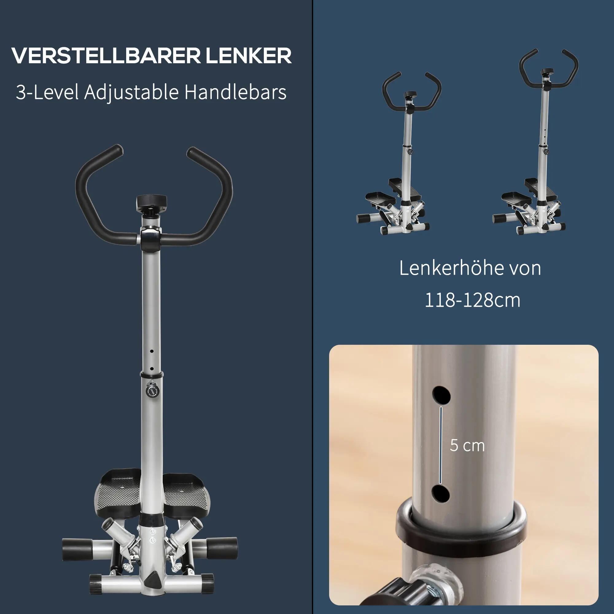 Vélo d'appartement avec écran LCD, vitesse réglable, structure en métal et ABS, 8/9