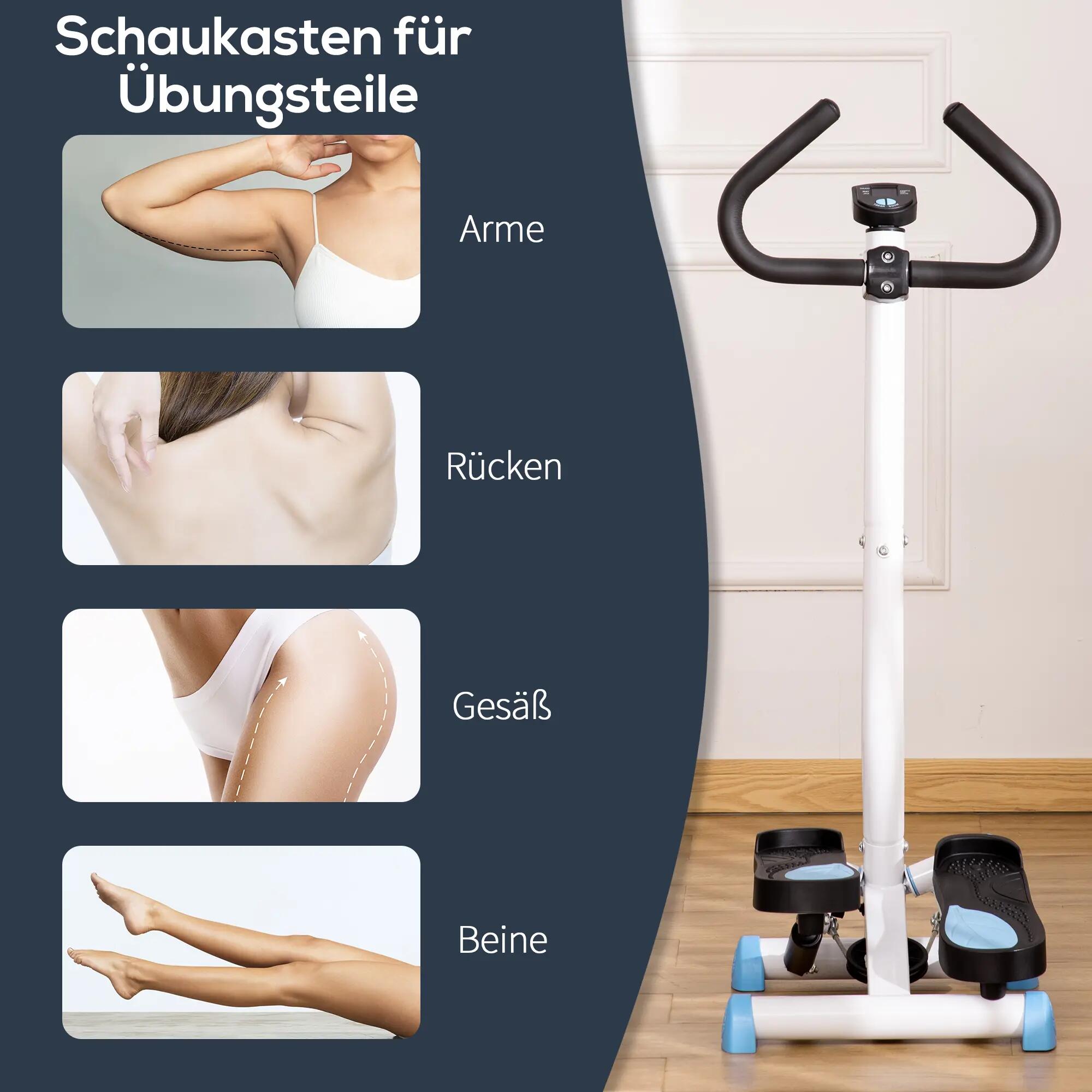 Appareil de fitness Stepper, écran LCD, pédales antidérapantes, acier et ABS, 55 9/9