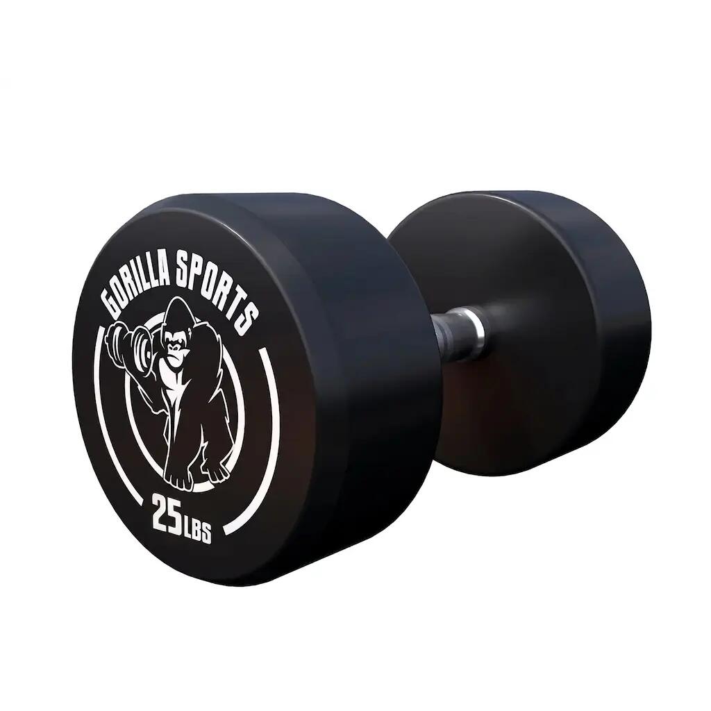 Gantera din cauciuc, rotunda, neagră 25-45 lb (11,34 kg / 20,4 kg) – US EDITION