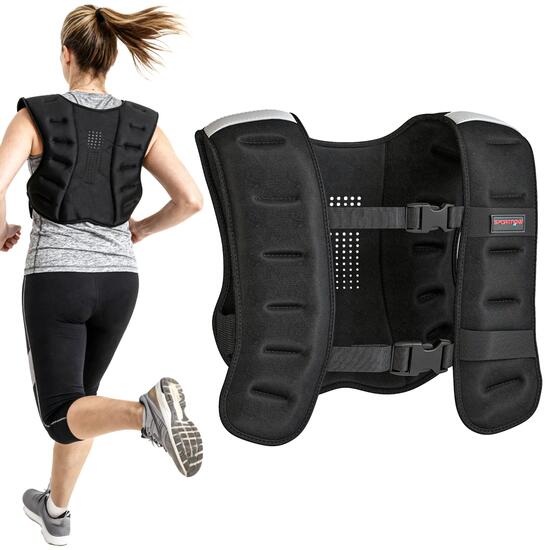 Gilet lesté 8 kg veste lestée respirant avec sangles réglables et bandes réfléch