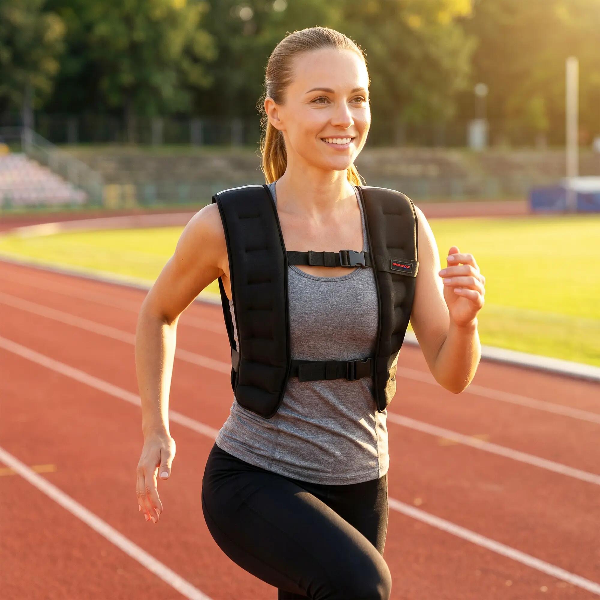 Gilet lesté 8 kg veste lestée respirant avec sangles réglables et bandes réfléch 3/9