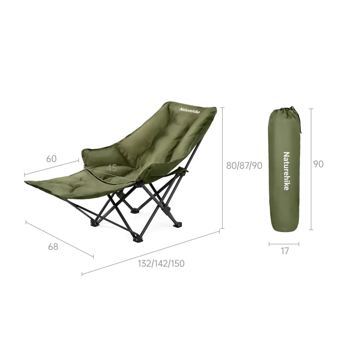 Seastar gevoerde campingstoel met voetensteun 150 kg 2/12