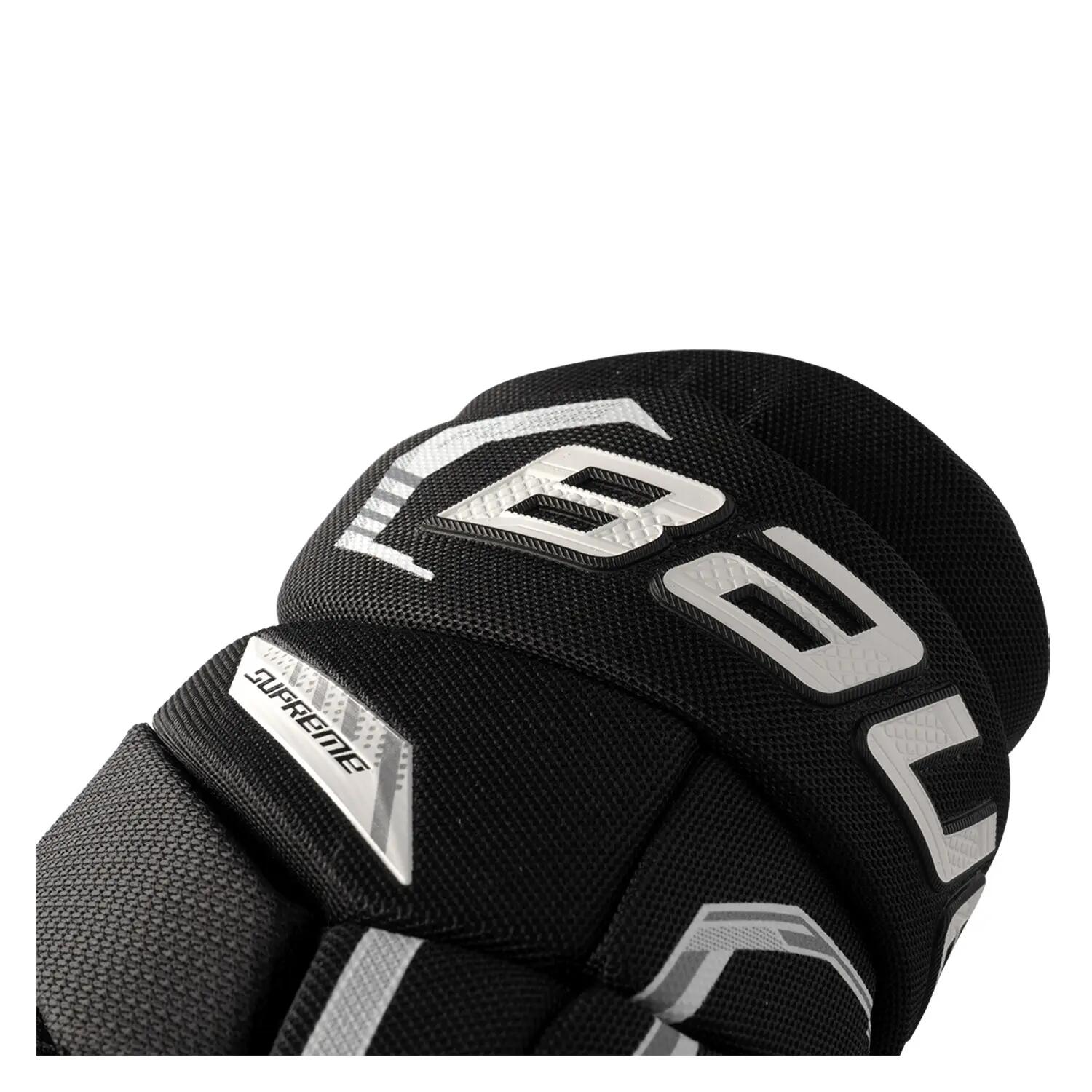 BAUER Supreme Fuse gants de hockey noirs et blancs pour jeunes 6/6