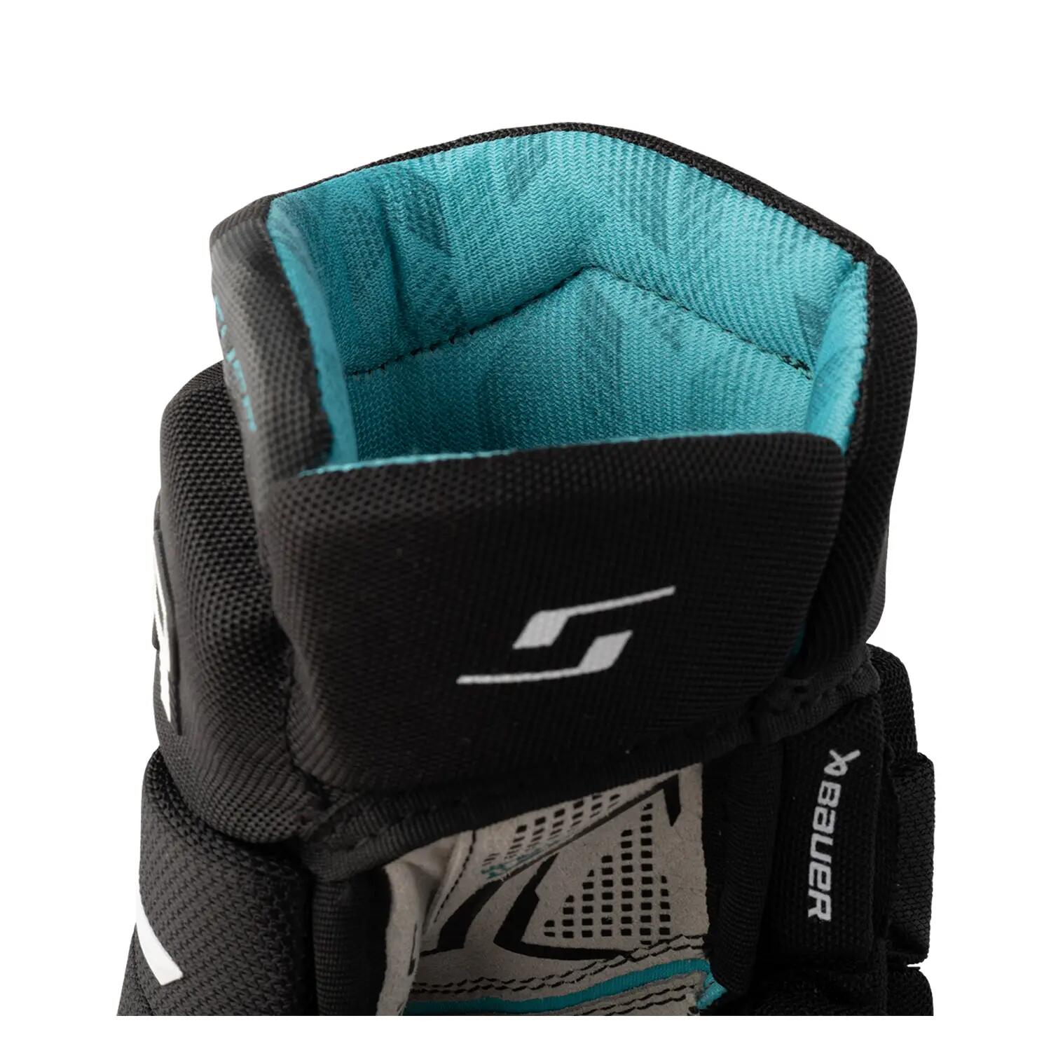 BAUER Supreme Fuse gants de hockey noirs et blancs pour jeunes 5/6