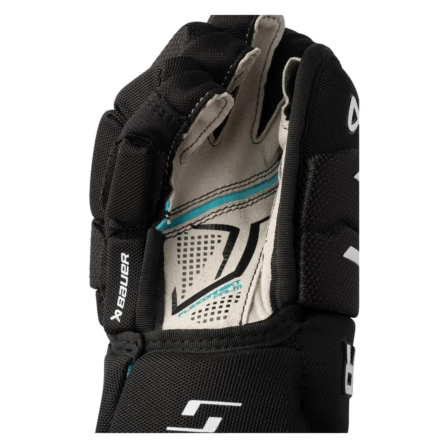 BAUER Supreme Fuse gants de hockey noirs et blancs pour jeunes 4/6