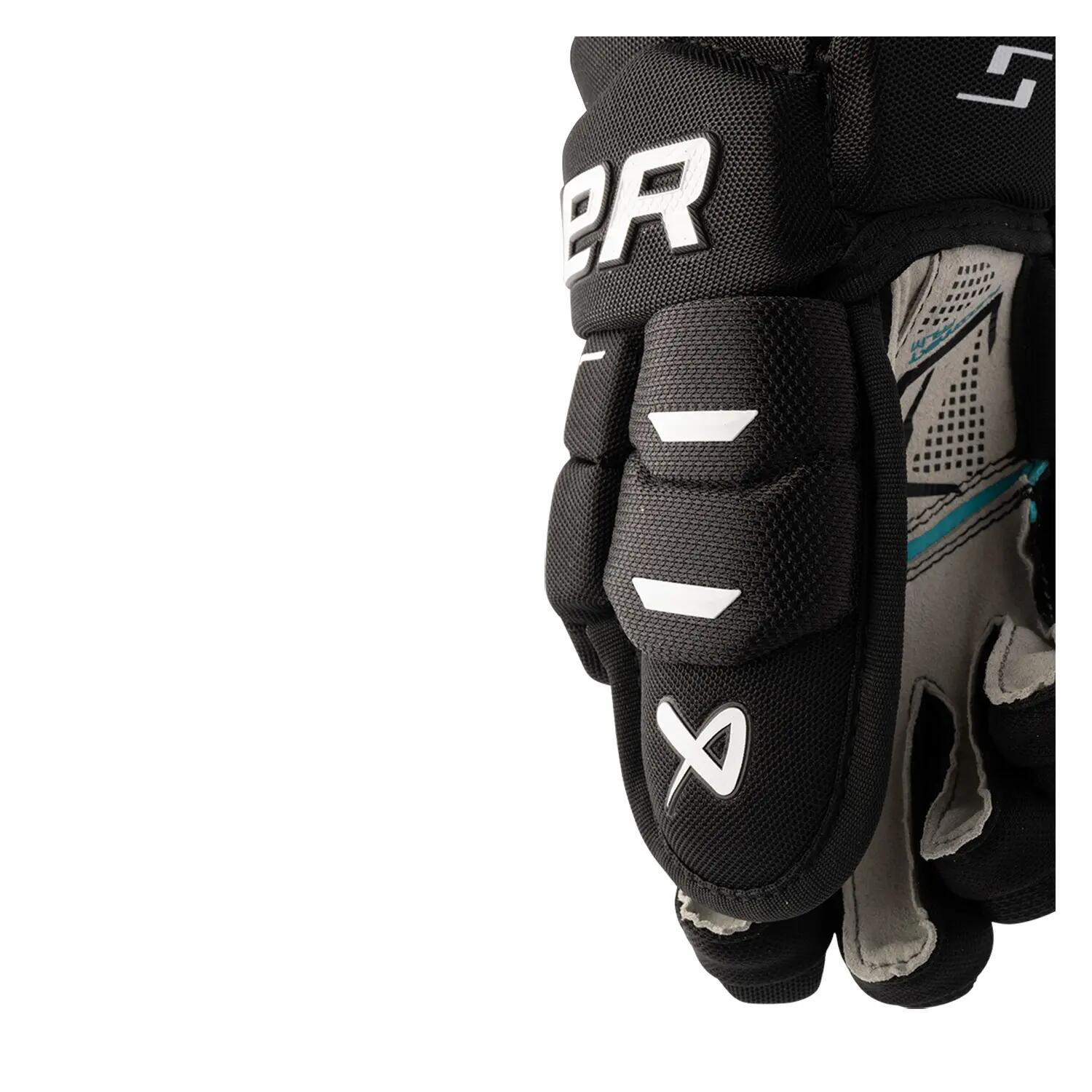 BAUER Supreme Fuse gants de hockey noirs et blancs pour jeunes 3/6