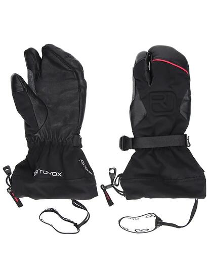 Guanti - Sci freeride - Donna - 3 dita Lana merino - Nero