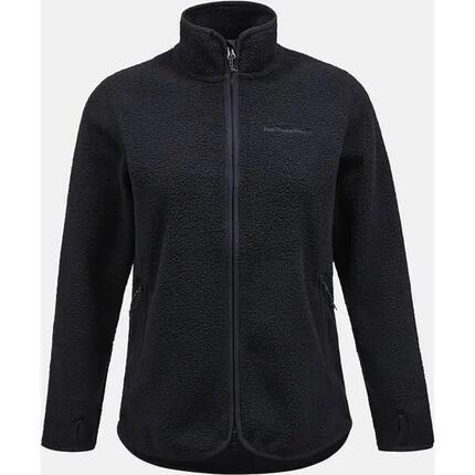 Jas - Wandelen - Dames - Fleece, Volledige rits - Zwart