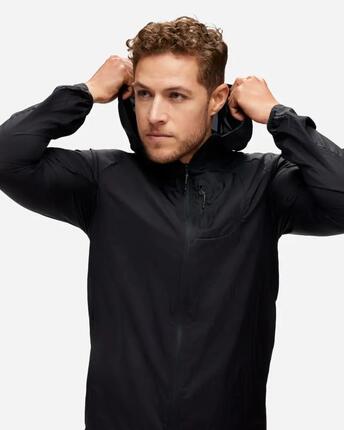 Herren - running - jacke - leicht wasserdicht - skyflow - schwarz