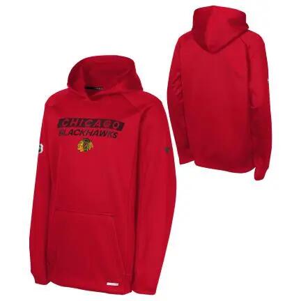 Sweat à capuche pull OUTERSTUFF O-S Apro Rink Hood Blackhawks Rouge pour enfants 2/3