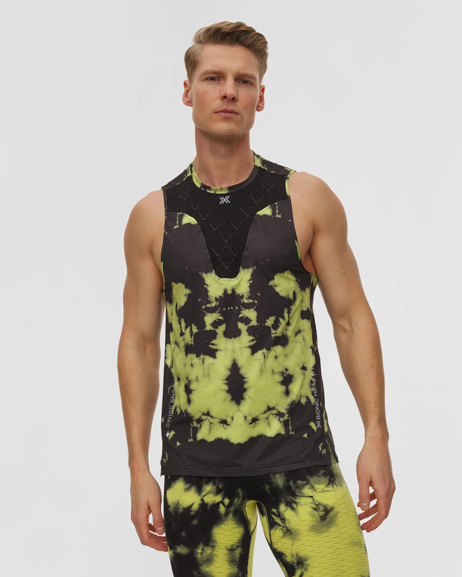 Koszulka bez rękawów unisex X-Bionic Corefusion Run Tank Tie Dye Electric Energy 2/6
