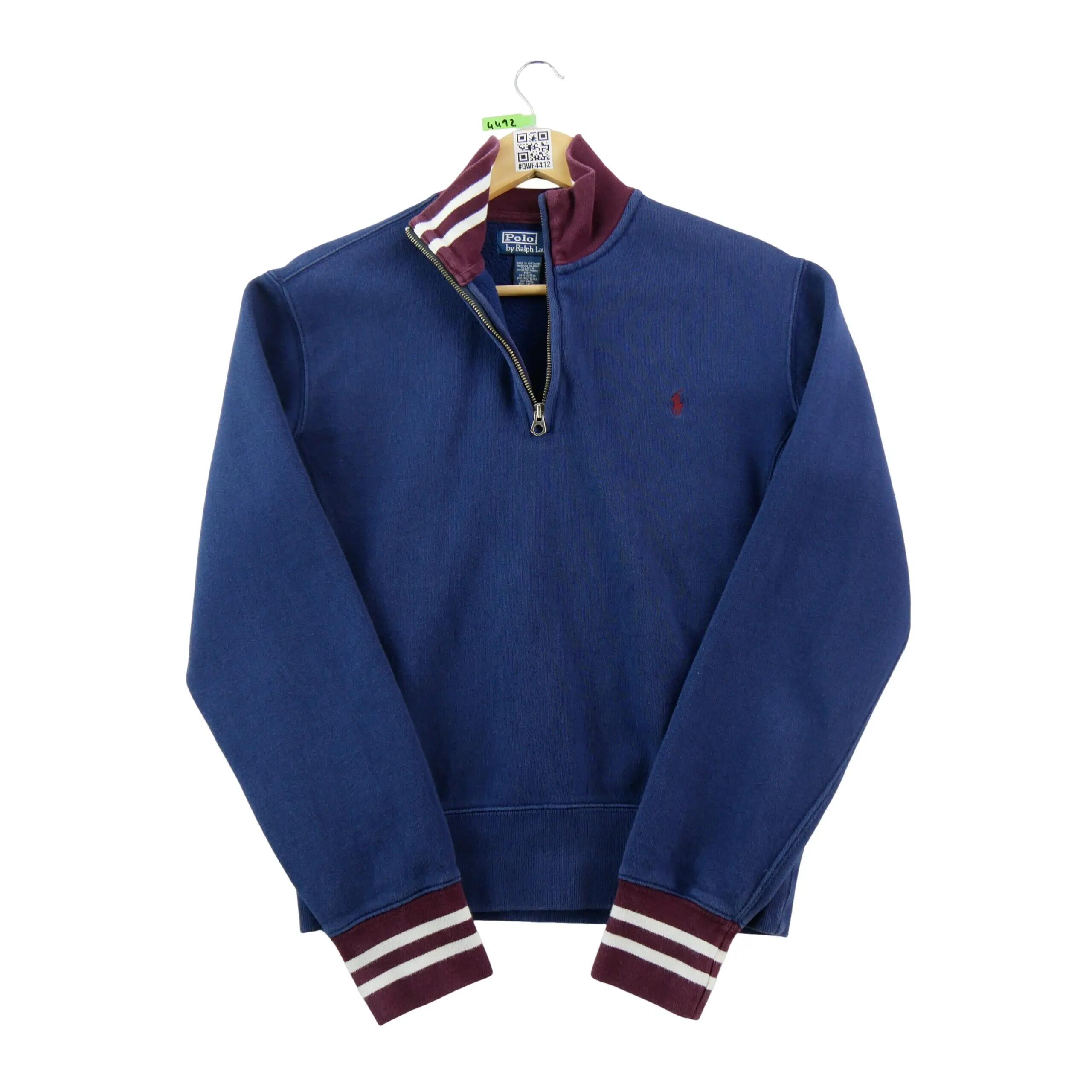 Second life - Sweatshirt bărbați Quart-zip Y2K marin - Foarte bun