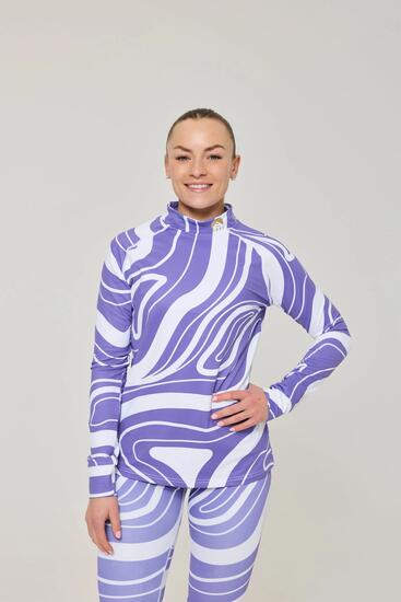 Haut de sous-vêtement thermique femme Purple Swirl