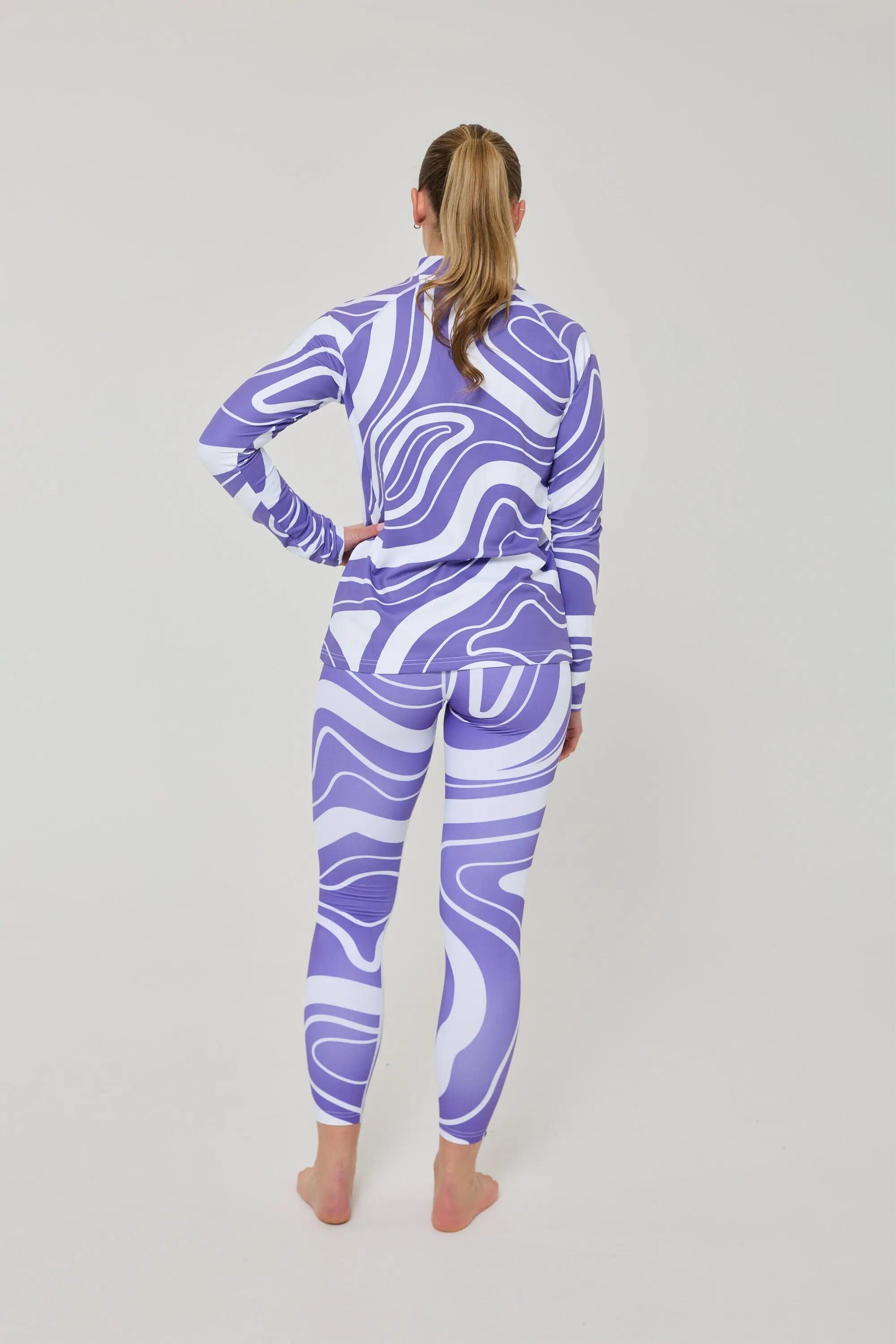 Lila Swirl Damen Baselayer-Oberteil 4/4
