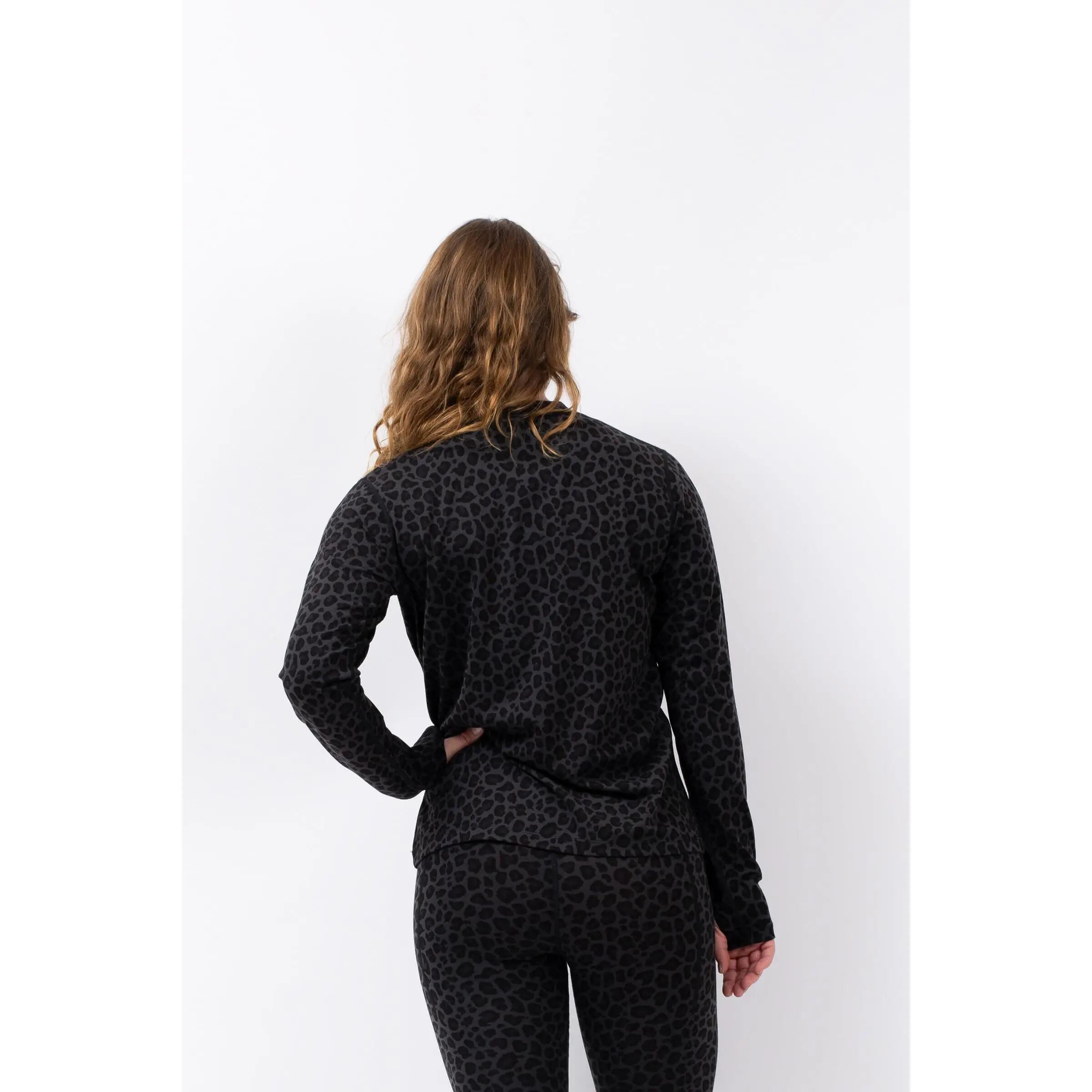 Damen - langarmshirt - merinowolle, loose fit, leopard 4/4