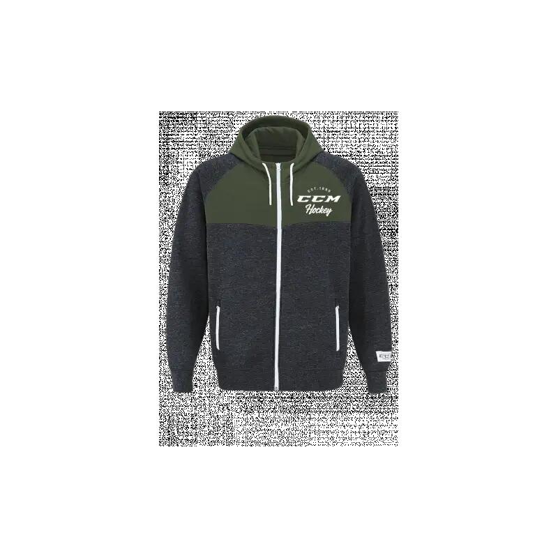 CCM Academy Full Zip Hood Senior verde adult Pullover And Hoody