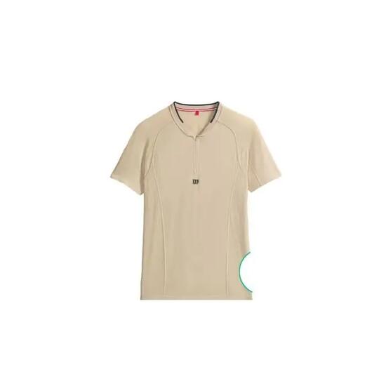 T-shirt - Sportswear - Uomo - senza cuciture mezza zip - Safari