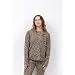 Damen - sportswear - top - loose fit, merinowolle, leo-print - cashmere beige 3/4