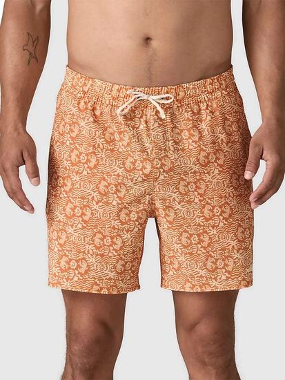 Boardshorts - Natation - Homme - Long, Ajustable, Poche arrière - Orange