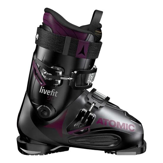 Chaussures - Ski - Adulte - Confortables, Bon maintien - 90 W - Noir/Violet