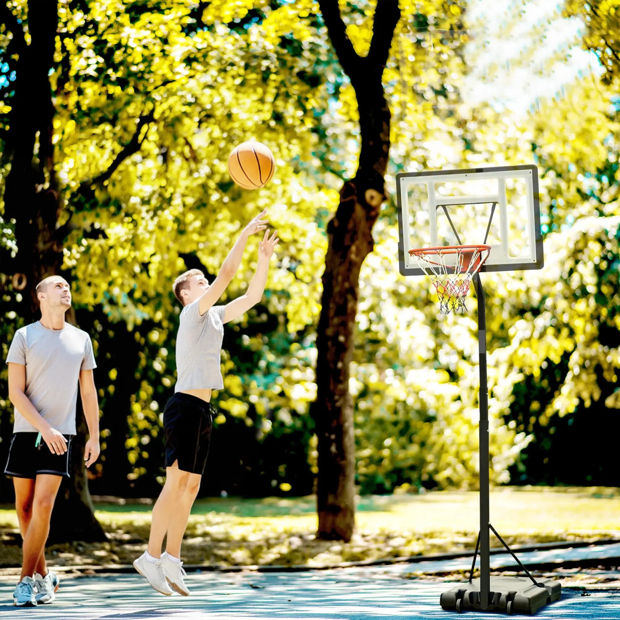 Panier de basket-ball extérieur avec support, hauteur réglable de 255 à 305 cm, 4/9