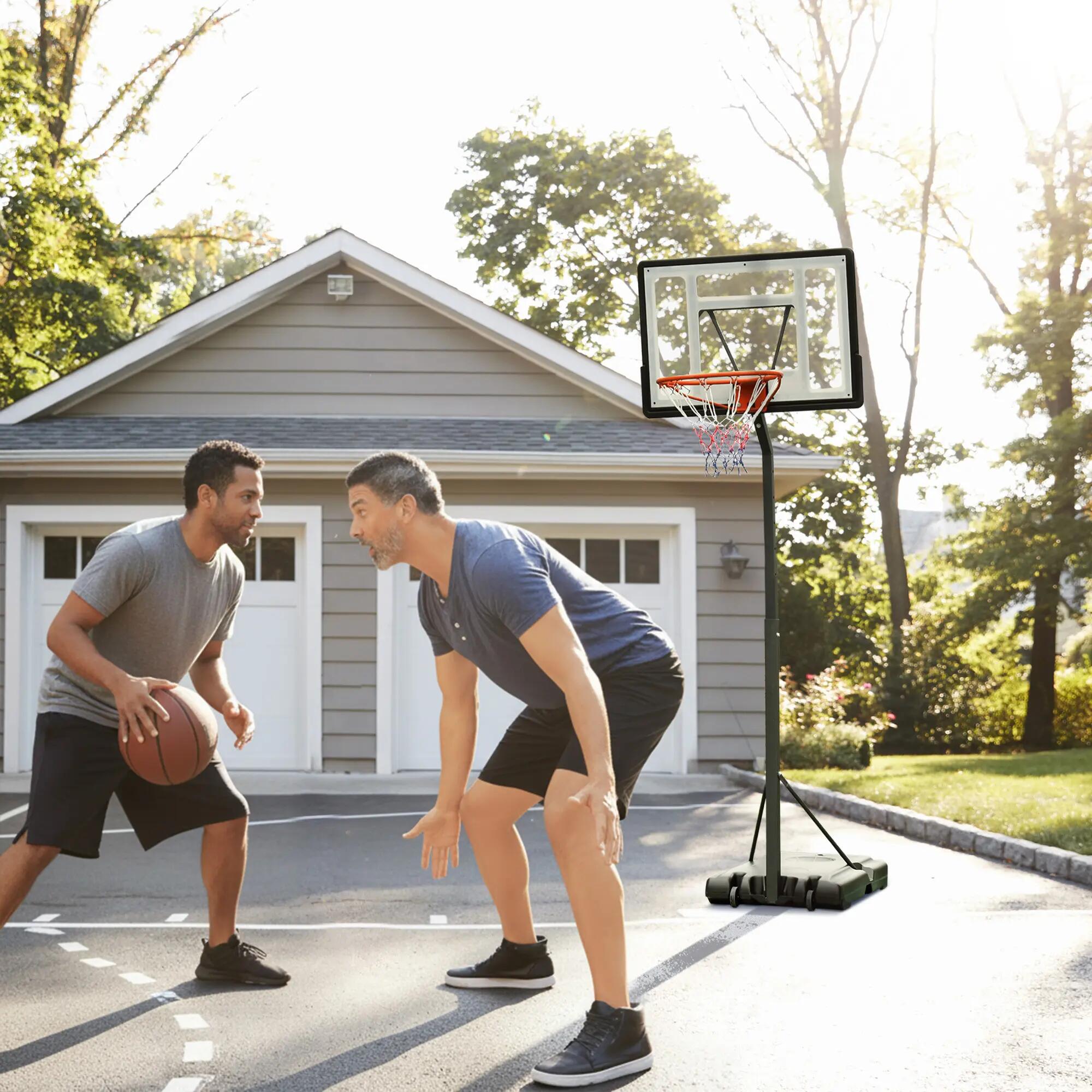Panier de basket-ball extérieur avec support, hauteur réglable de 255 à 305 cm, 3/9