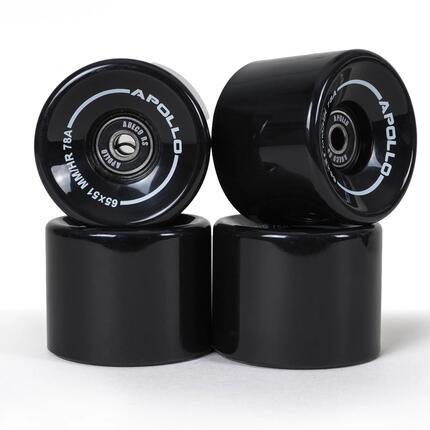 Skateboard- & Longboard Rollen 65mm 78A ABEC 9 Kugellager Schwarz
